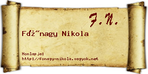 Fónagy Nikola névjegykártya
